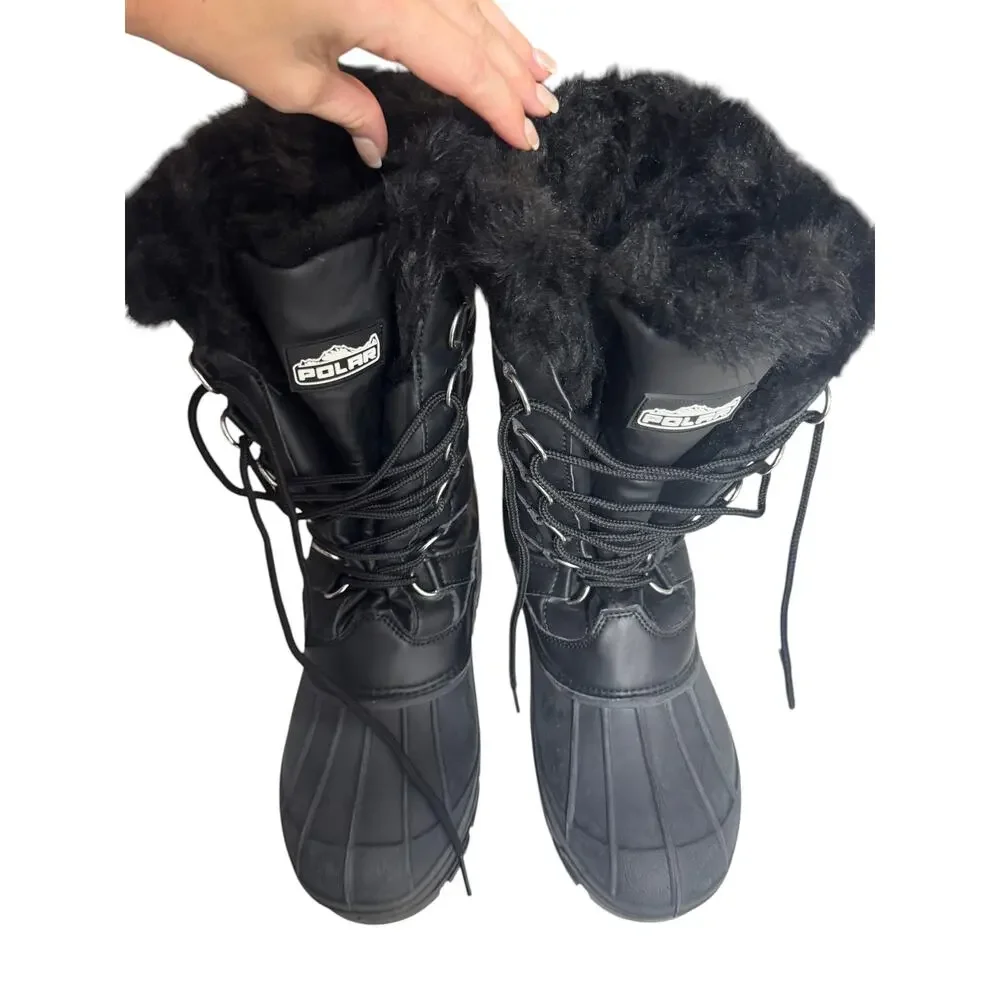 Polar Snow Knee Boots Womens 40 EUR Black Waterproof Tactical Mountain Walking